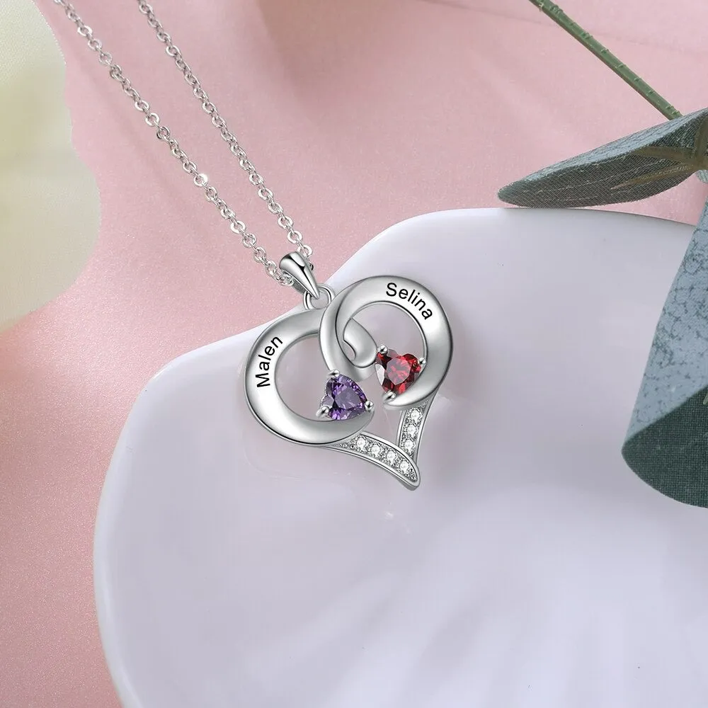 Personalized Heart-Shaped Birthstone Pendant
