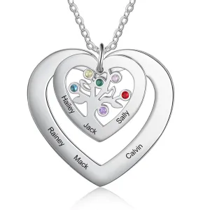 Personalized Tree of Life Heart Pendant
