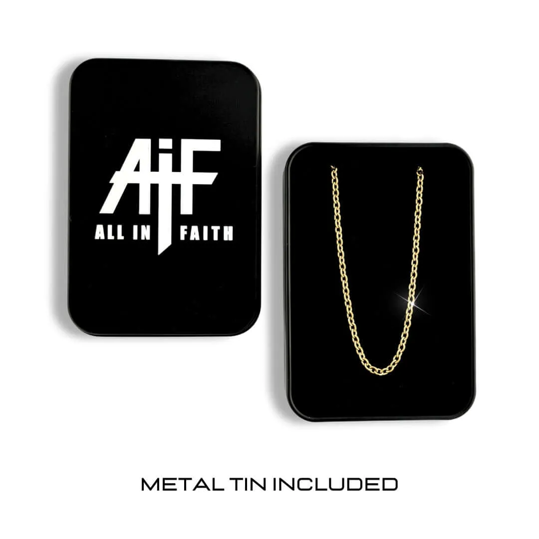Pigskin Football Cross Necklace | Gold Stainless Steel