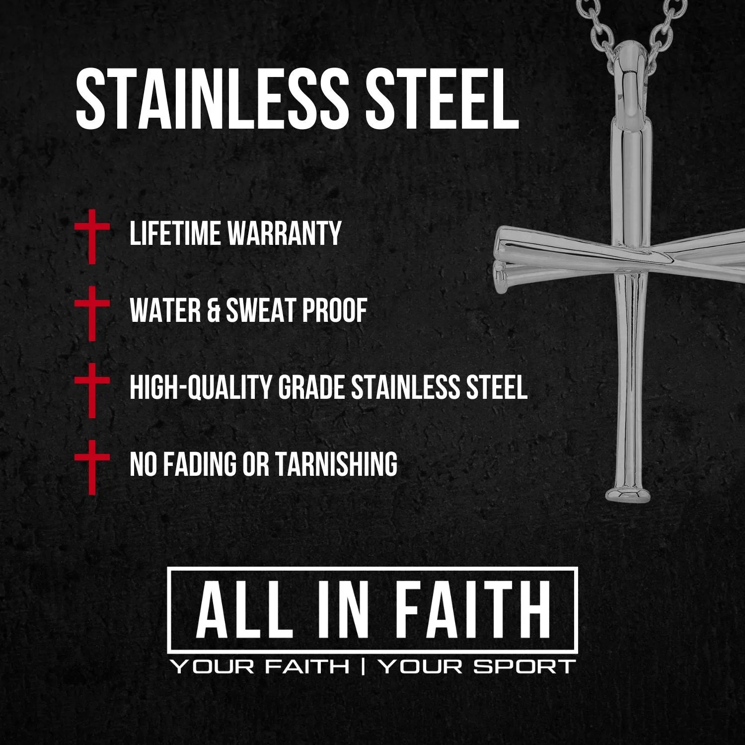 Pigskin Football Cross Necklace | Gold Stainless Steel