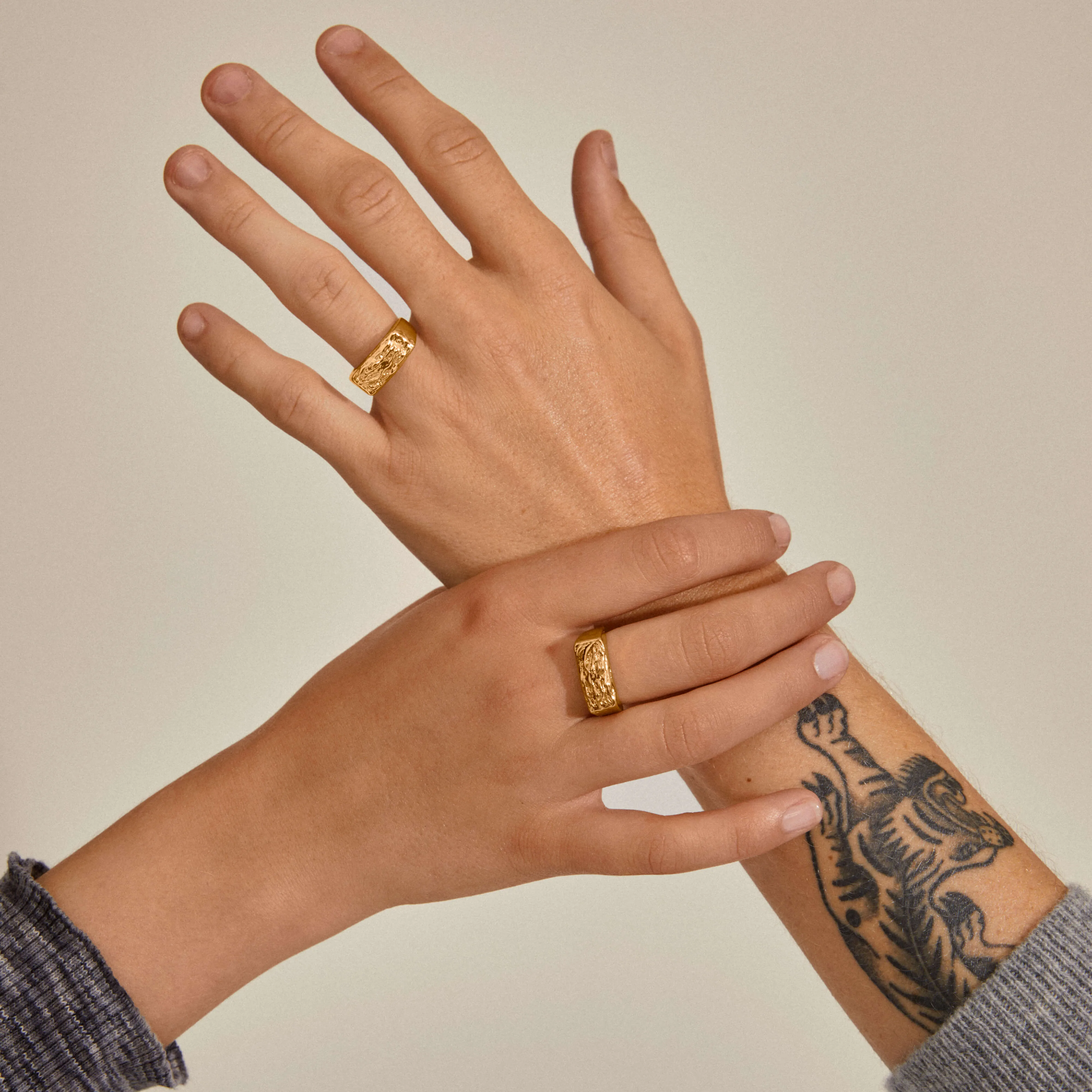 Pilgrim Star Gold Chunky Ring