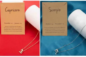Pinapes Capricorn and Scorpio Pendant Necklaces Alloy Zodiac Jewelry Set