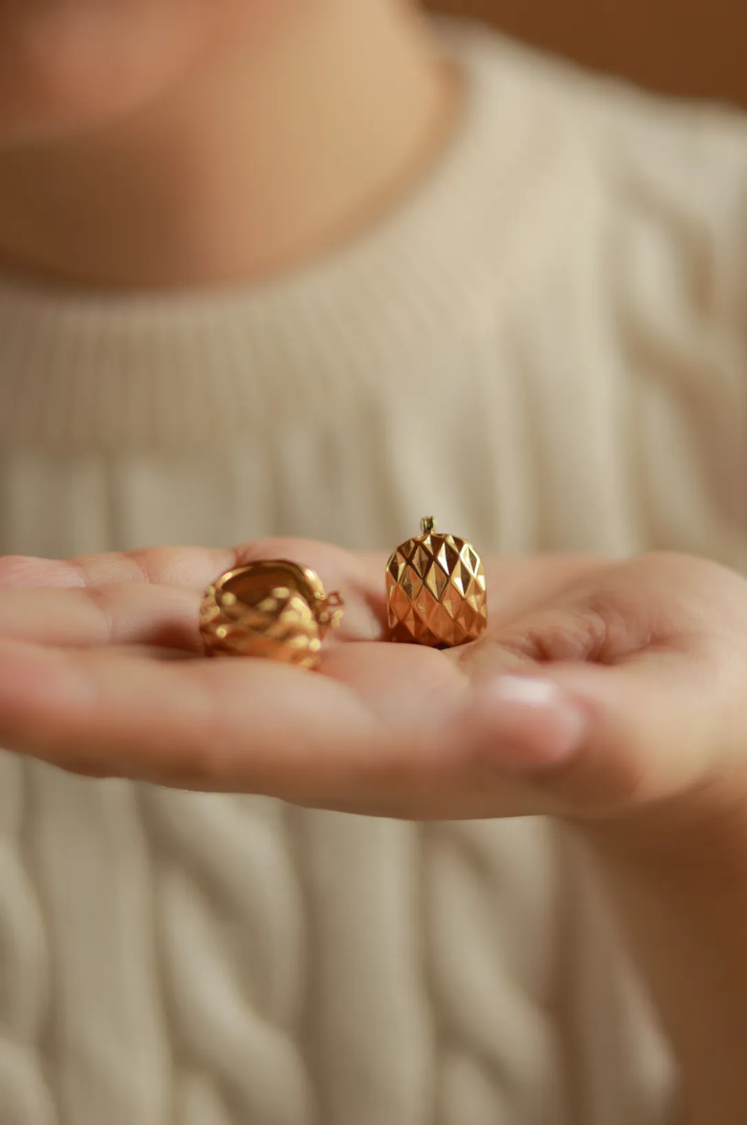 Pineapple Hoop Earrings