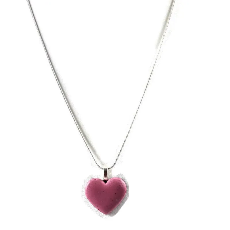 Pink Heart Pendant - Large