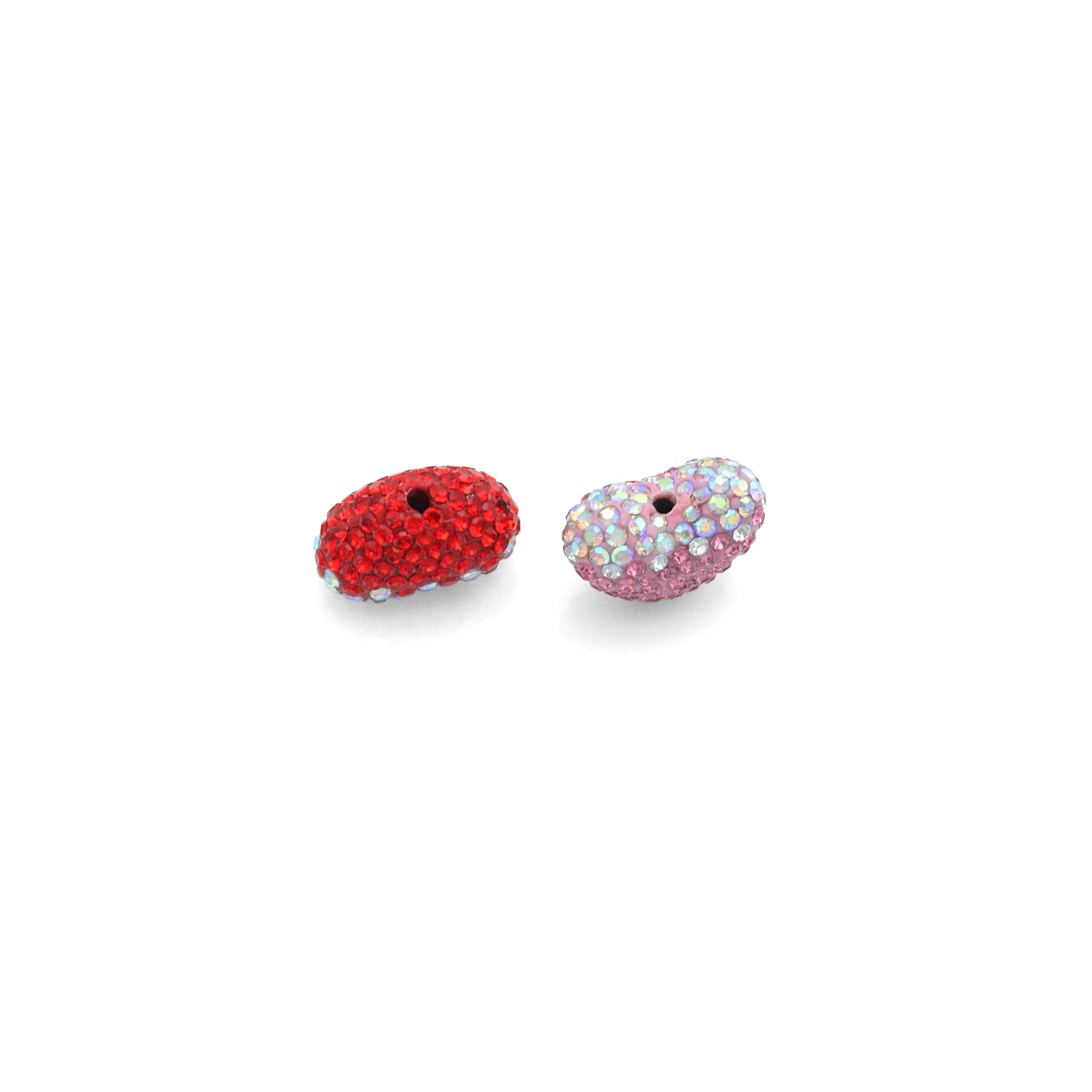 Pink Red White rhinestone Heart Charm Pendant,Sku#LD744
