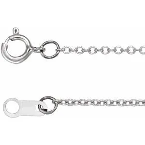 Platinum 1 mm Adjustable Diamond-Cut Cable 16-18" Chain