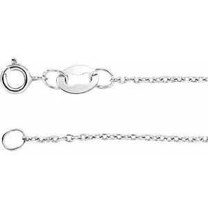 Platinum 1 mm Diamond-Cut Cable 20" Chain