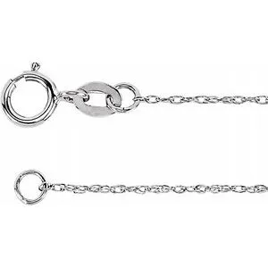 Platinum 1 mm Solid Rope 16" Chain