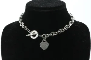 Please Return to Tiffany & Co Heart Tag Toggle Sterling Silver Necklace 16"