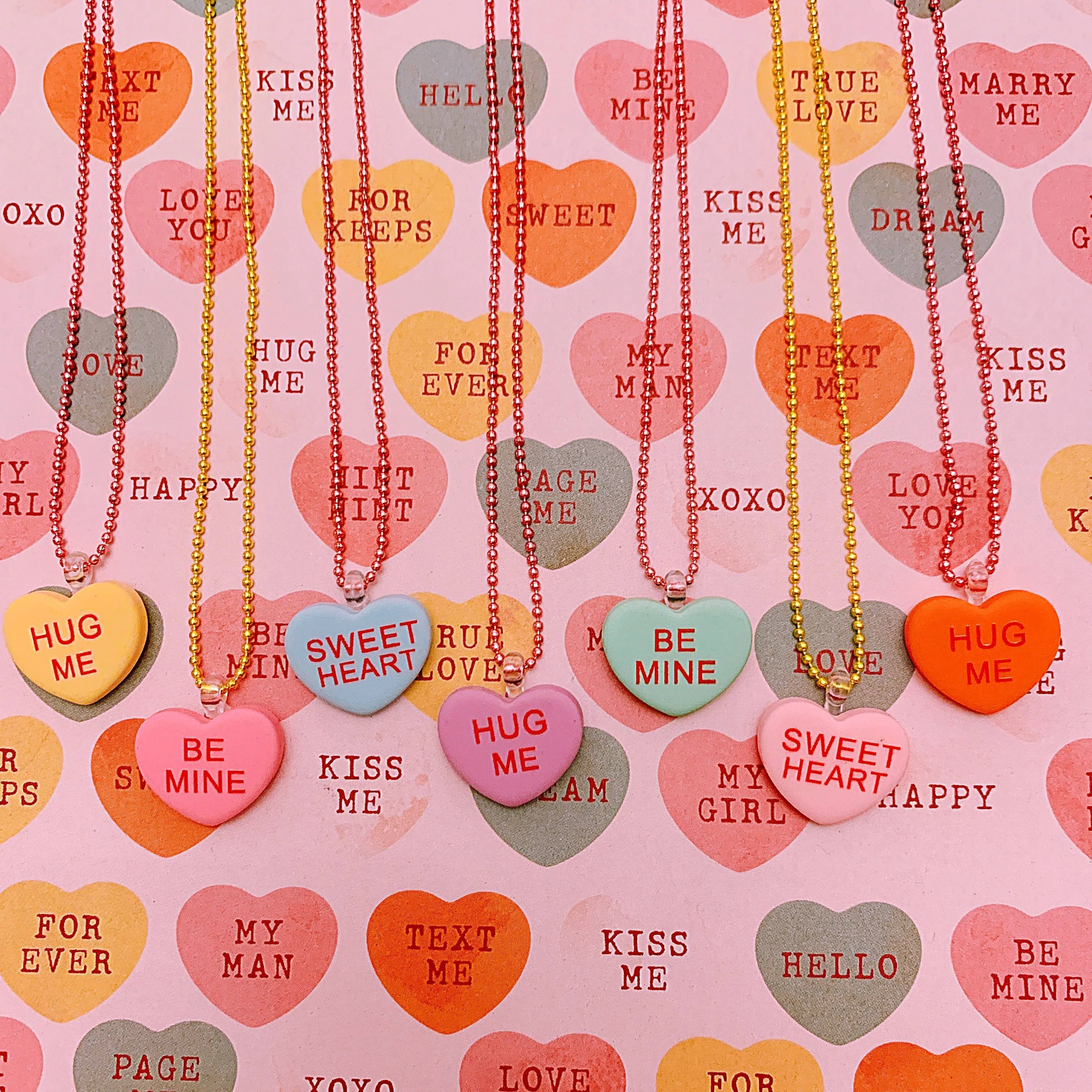 Pop Cutie Candy Conversation Hearts Kids Necklaces Valentine