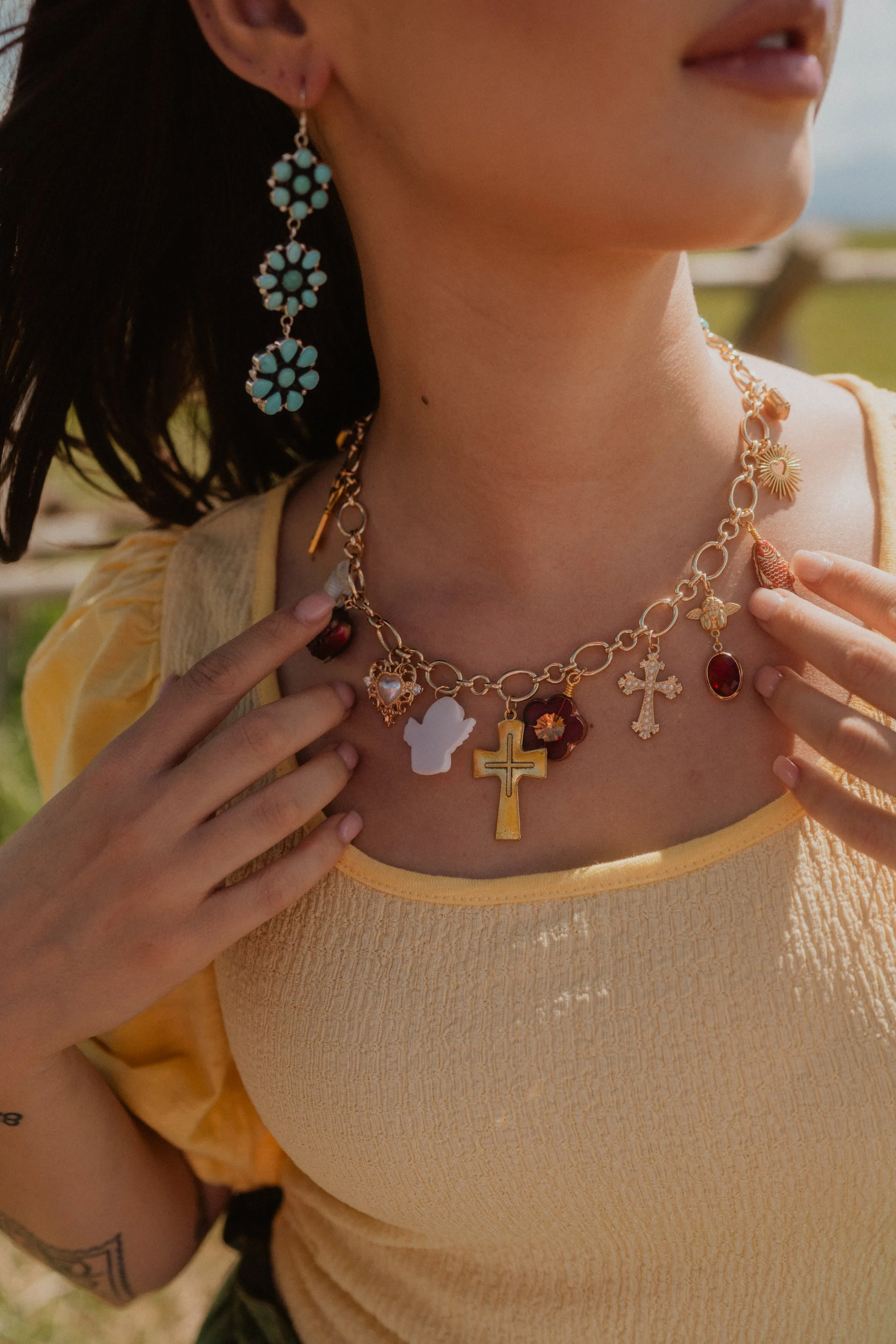 Pops Of Red Charm Necklace
