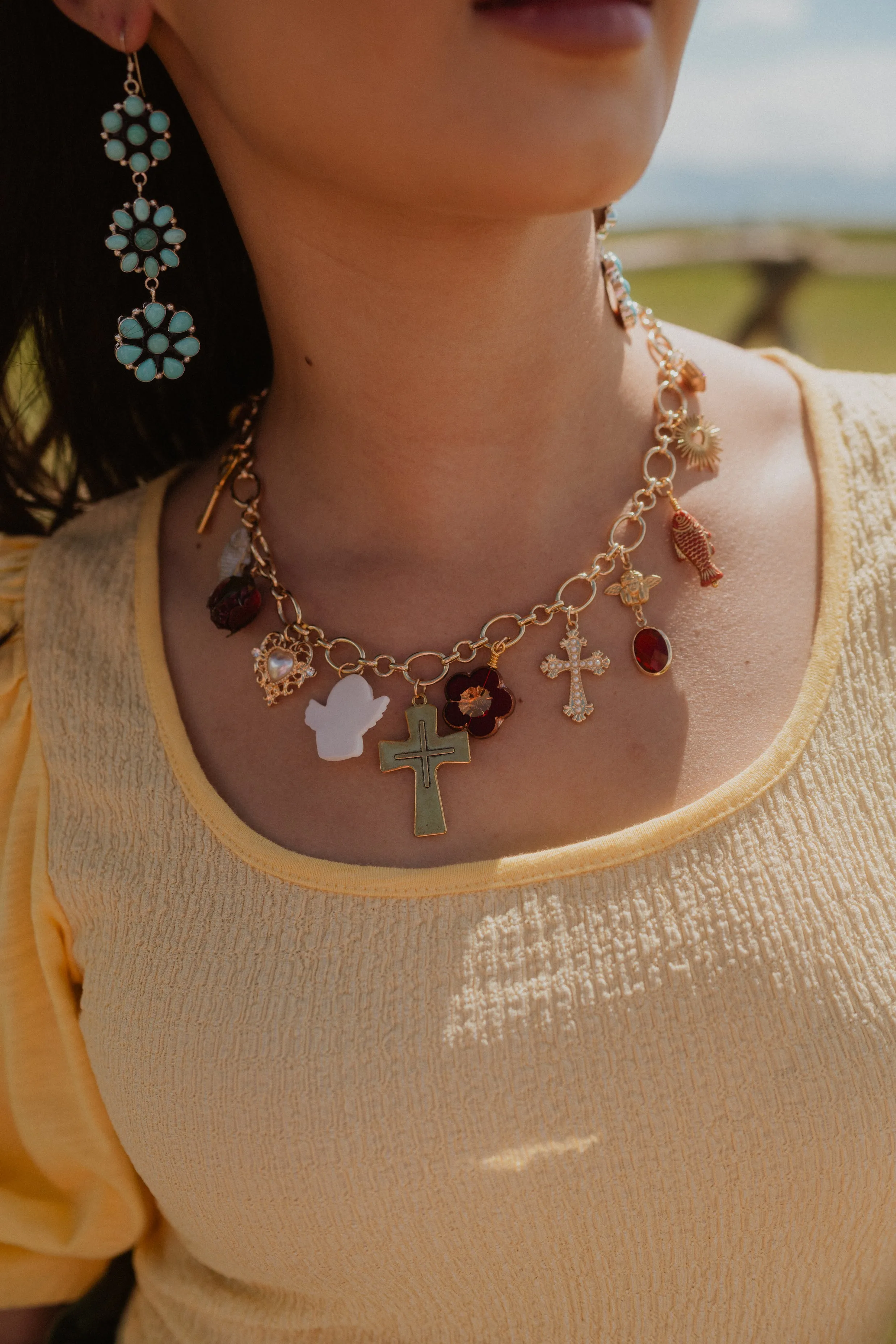 Pops Of Red Charm Necklace