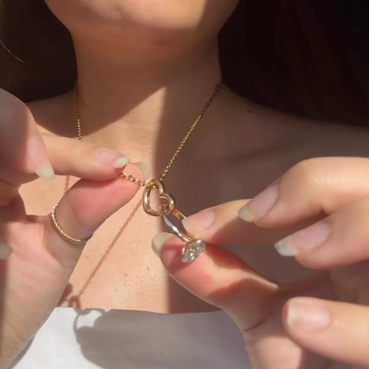 PRE-ORDER LIMITED VDAY Gold Filled Ring Keeper Necklace in Heart