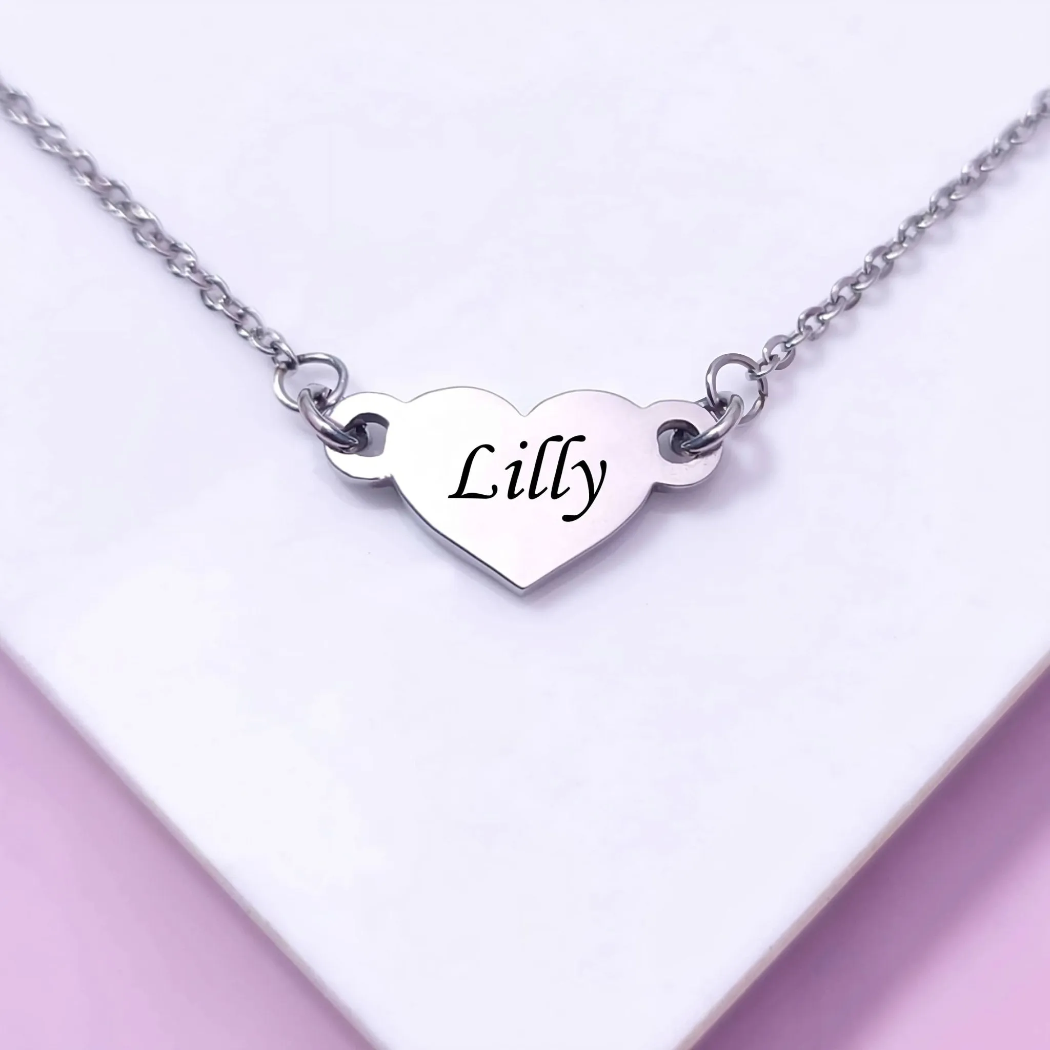Precious Heart Name Necklace