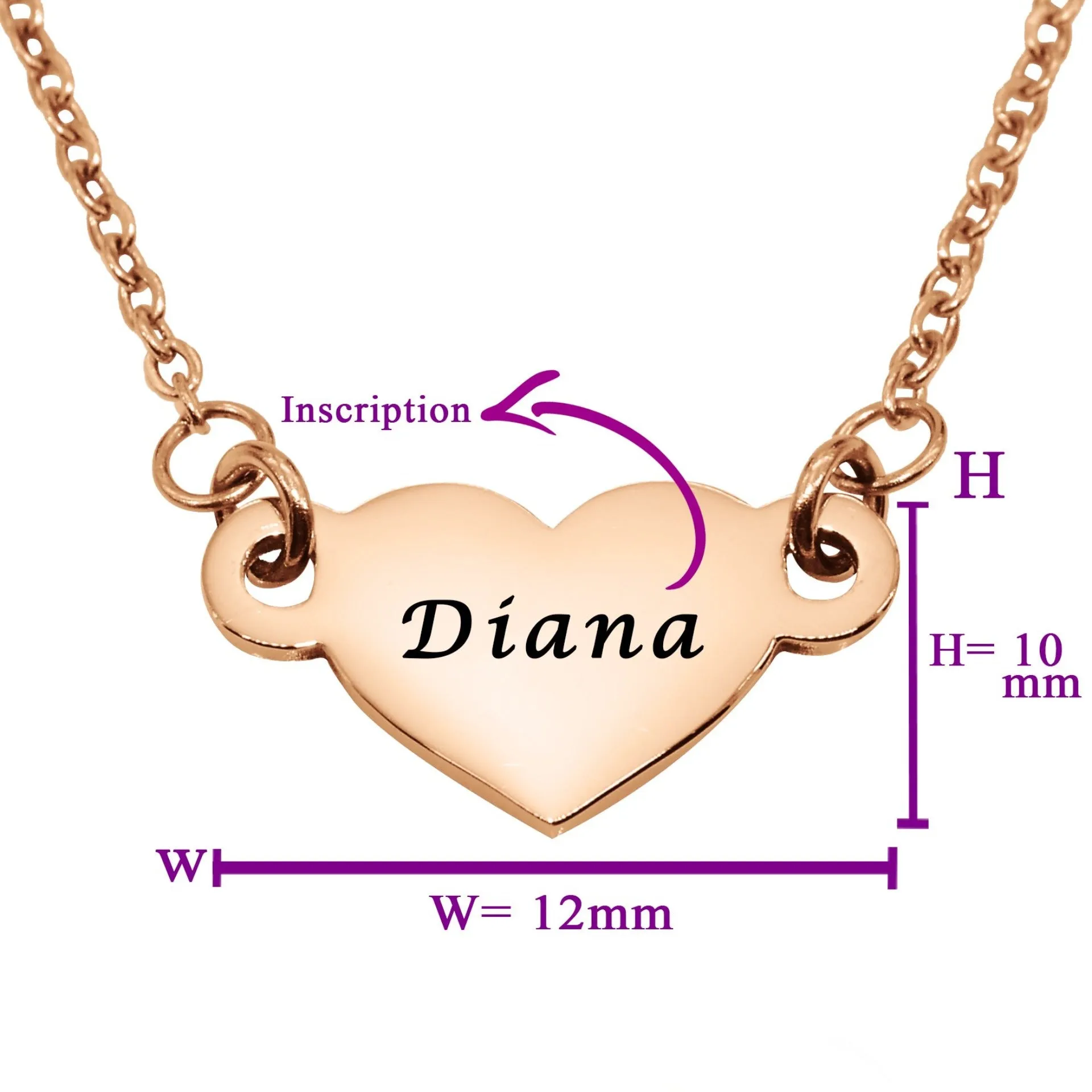 Precious Heart Name Necklace