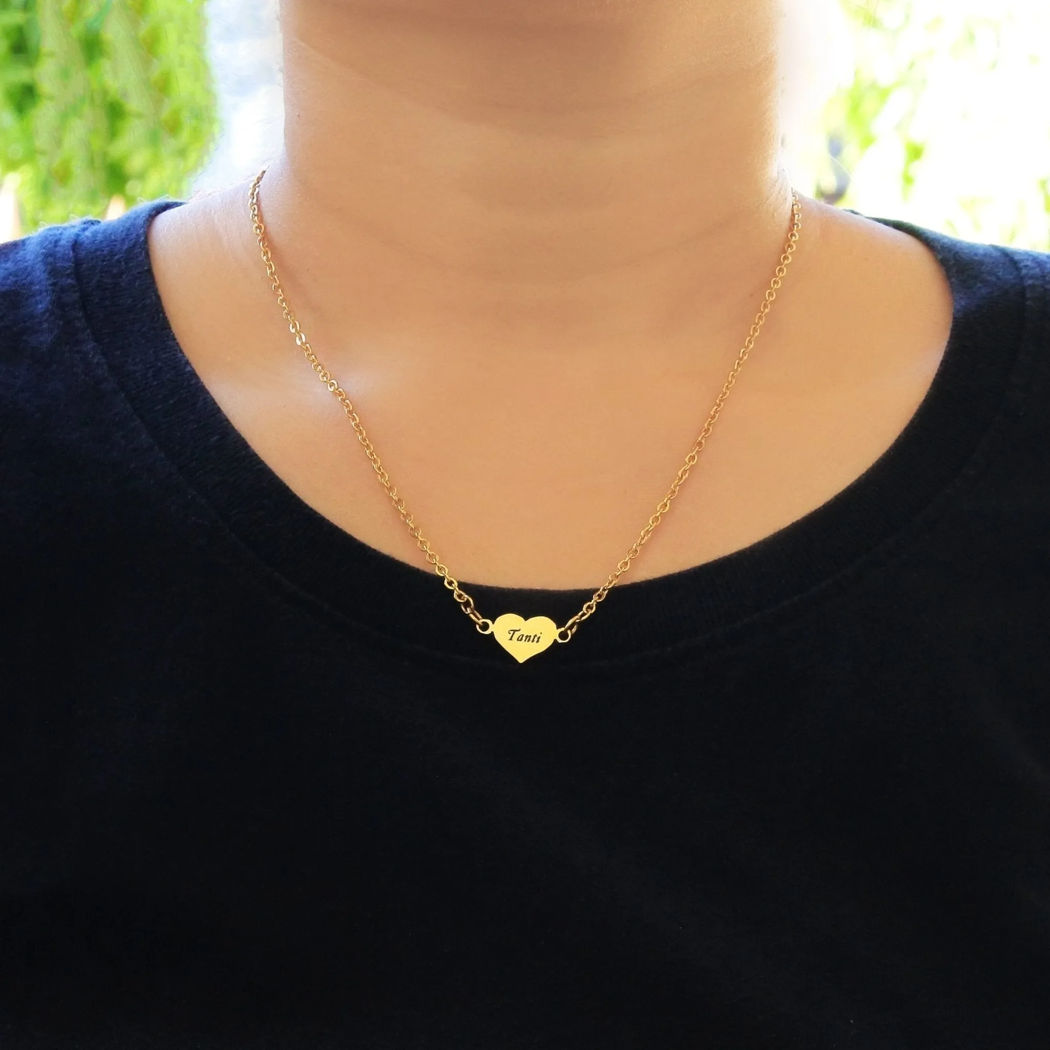 Precious Heart Name Necklace