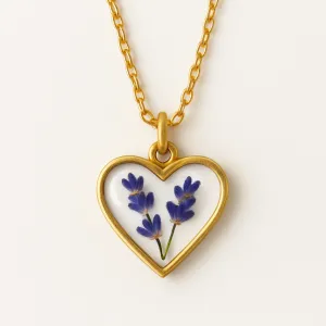 Preserved Flowers Pendant Necklaces - Heart