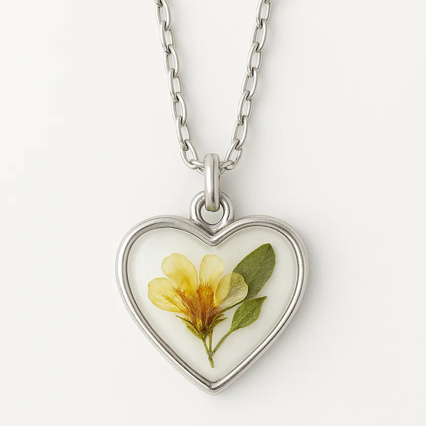 Preserved Flowers Pendant Necklaces - Heart