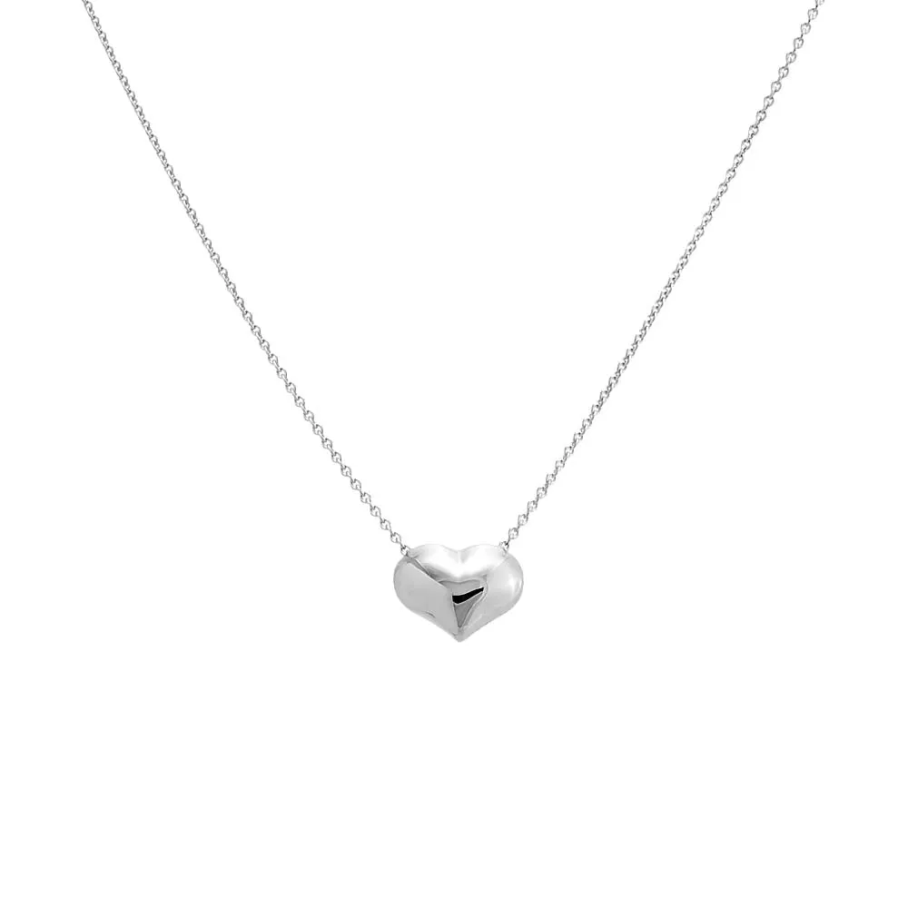 Puffy Heart Necklace 14K