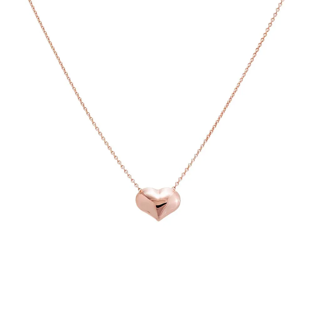 Puffy Heart Necklace 14K