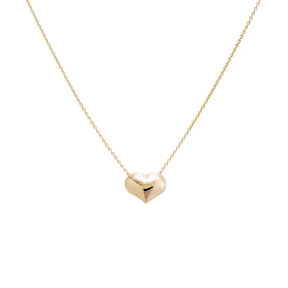 Puffy Heart Necklace 14K