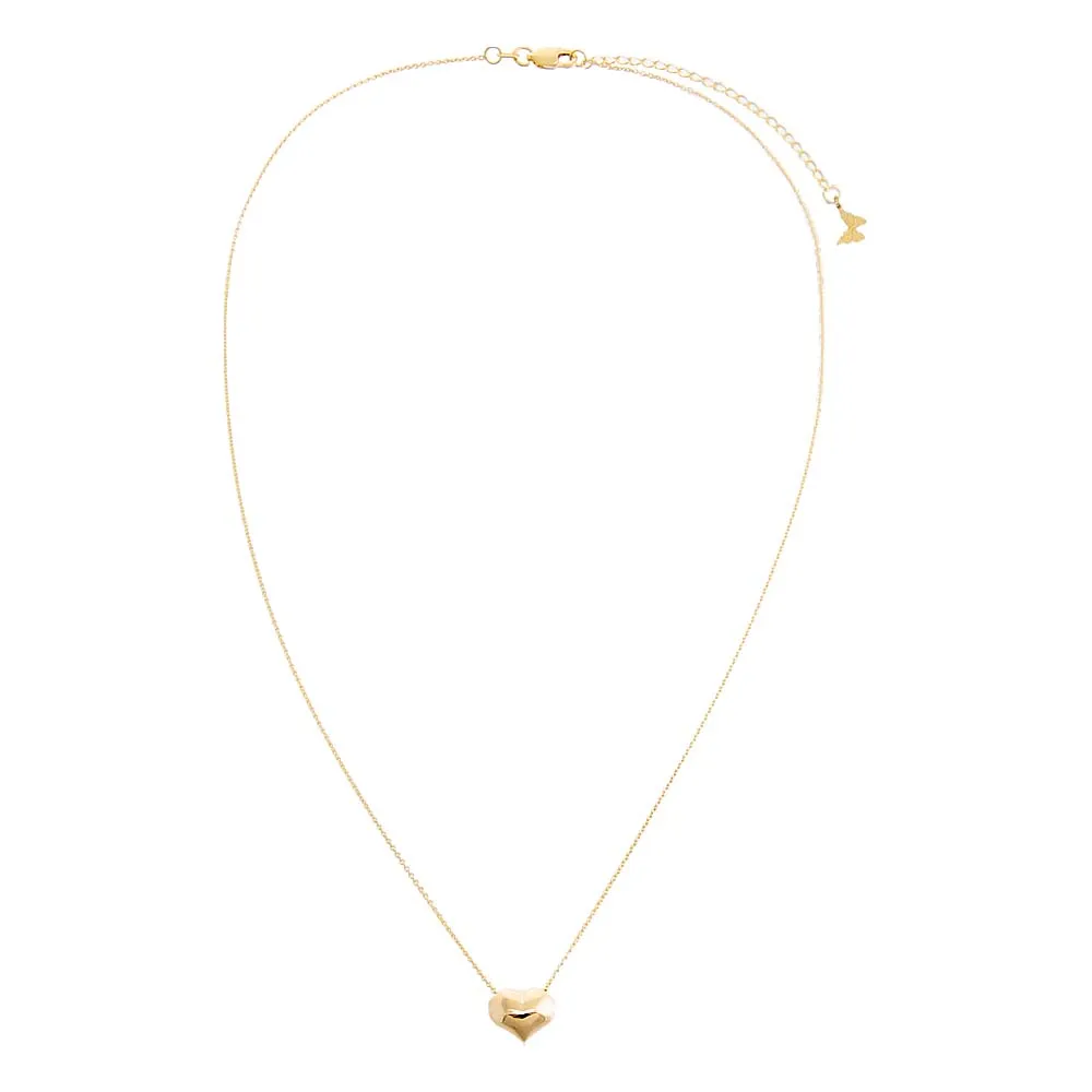 Puffy Heart Necklace 14K