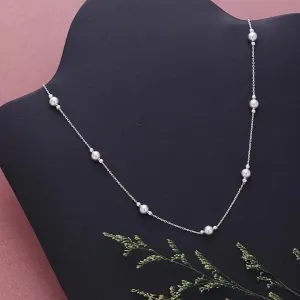Pure 925 Silver Necklace - Silver Beaded Chain