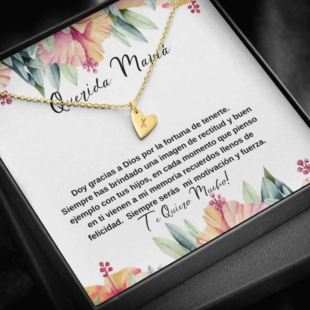 Querida Mamá doy gracias a Dios por tenerte collar de corazones
