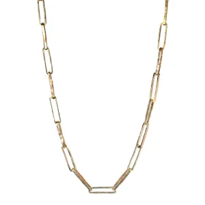 "Cary York" Gold Rectangular Link Necklace