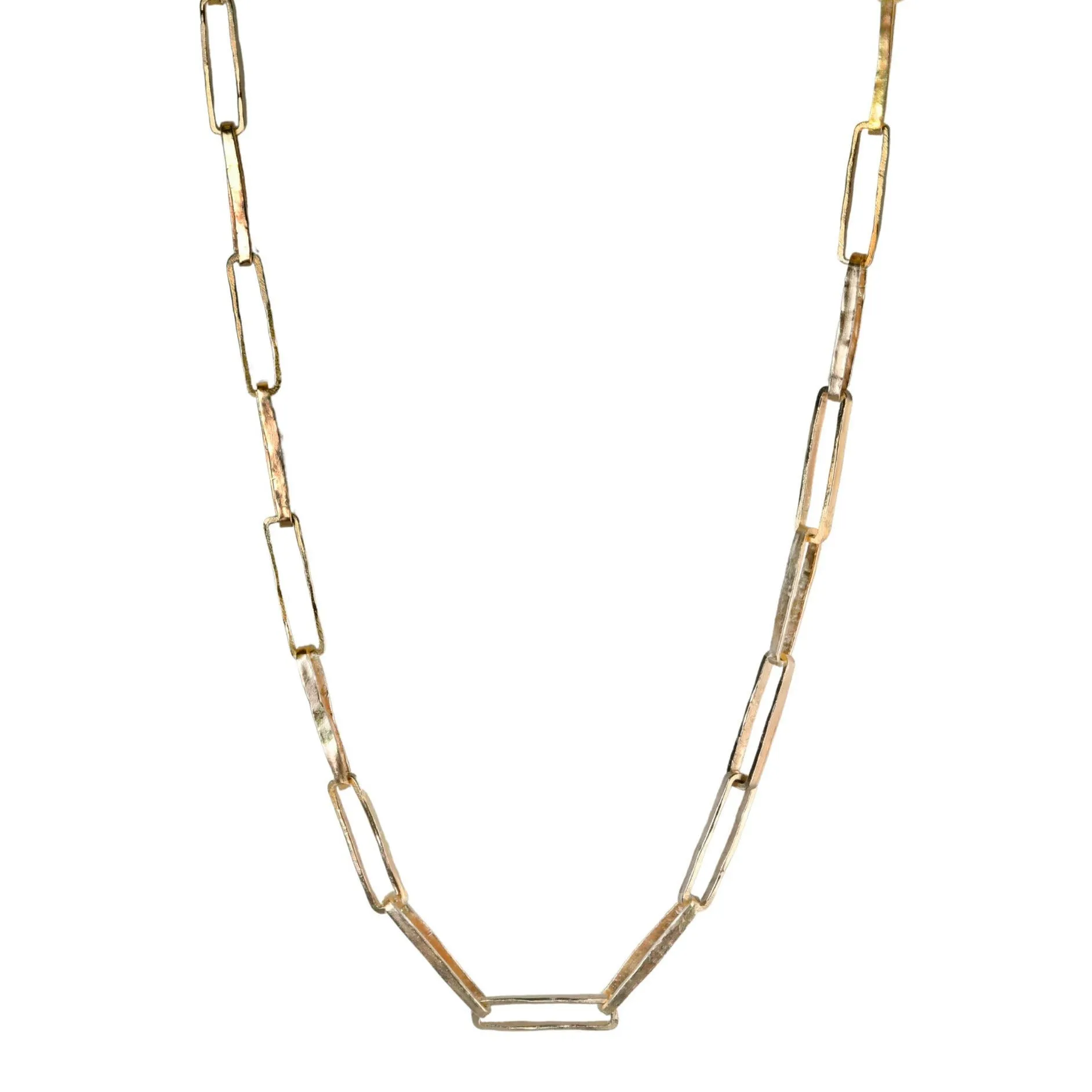 "Cary York" Gold Rectangular Link Necklace