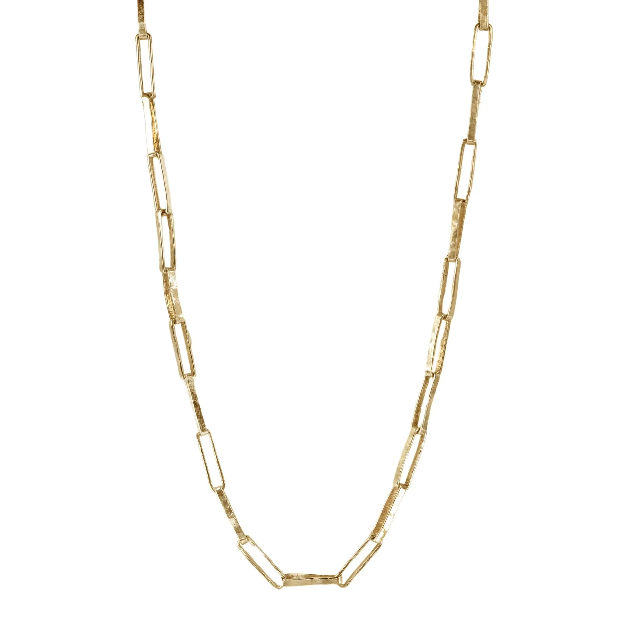 "Cary York" Gold Rectangular Link Necklace