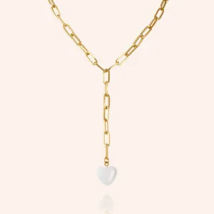 "Dreamer" Heart Pendant Clip Chain "Y" Necklace