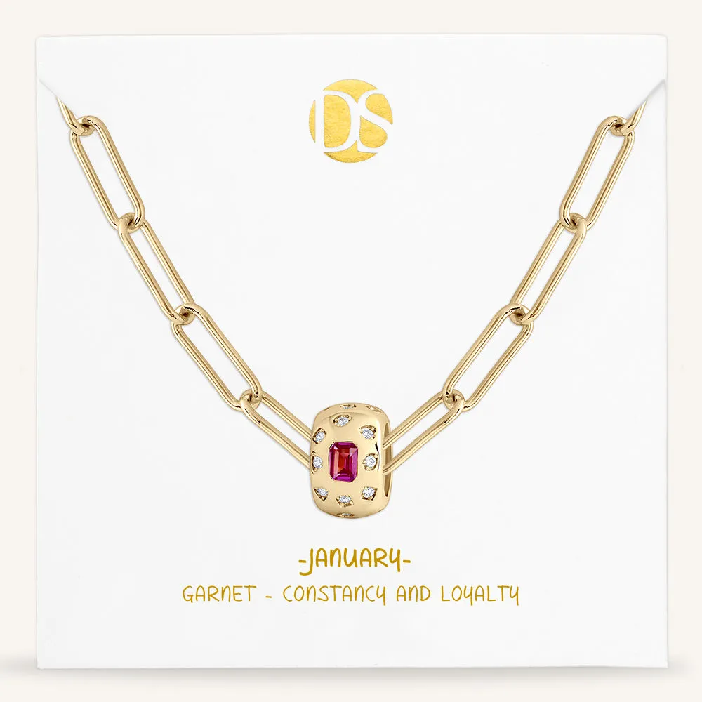 "It's About You" Rondelle Birthstone  Necklace