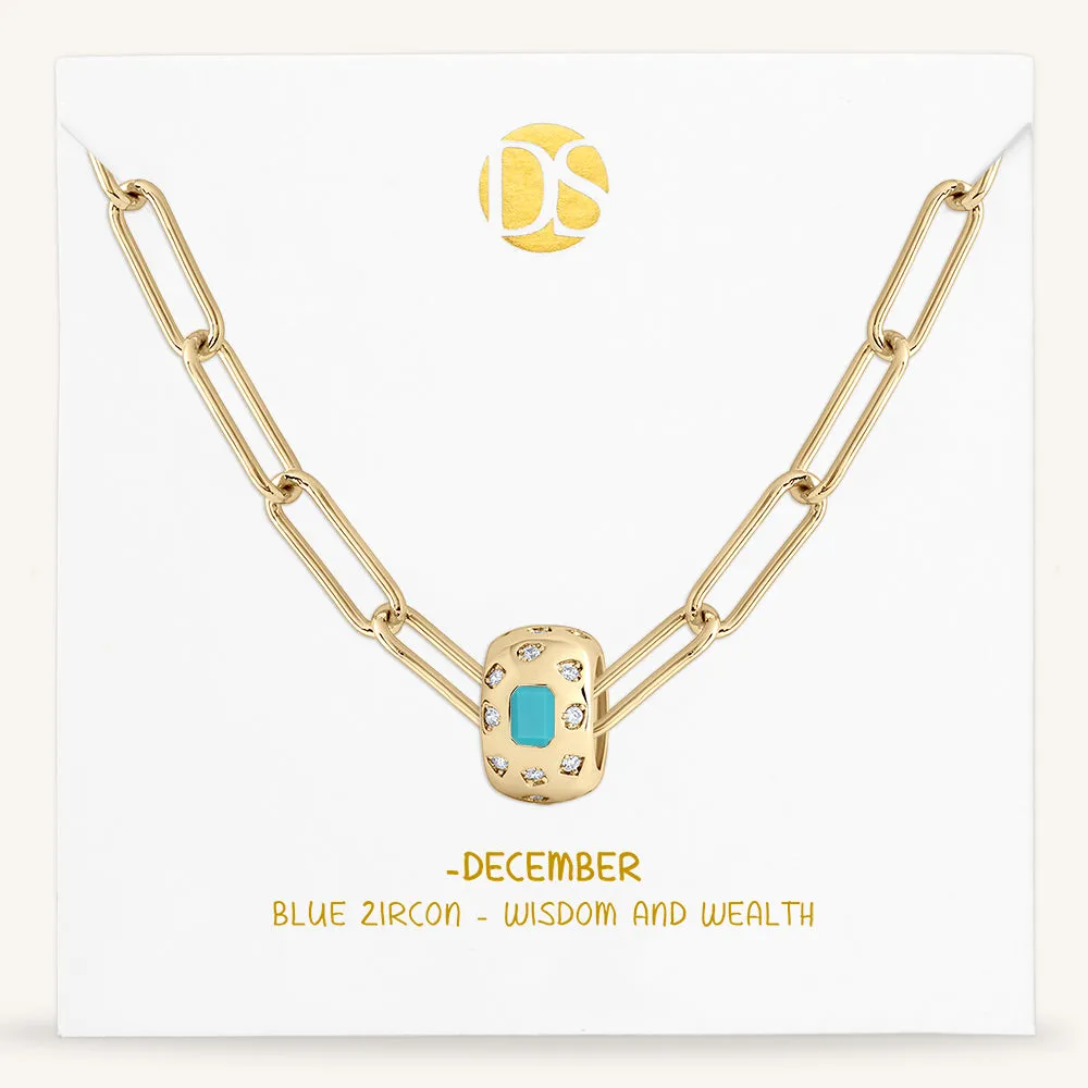 "It's About You" Rondelle Birthstone  Necklace