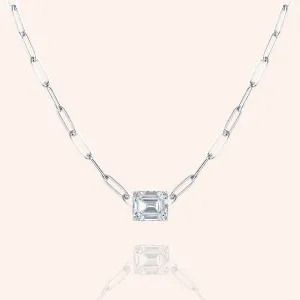 "Obsession" 4.7CTW Emerald Cut Solitaire Pendant Necklace