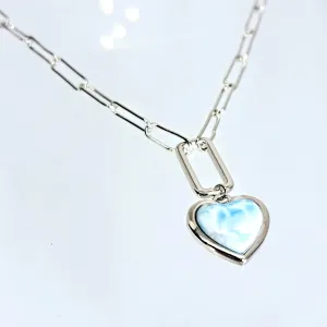 "Ocean Love Poem" 16"-18" Necklace - Larimar, Anti-tarnish Sterling
