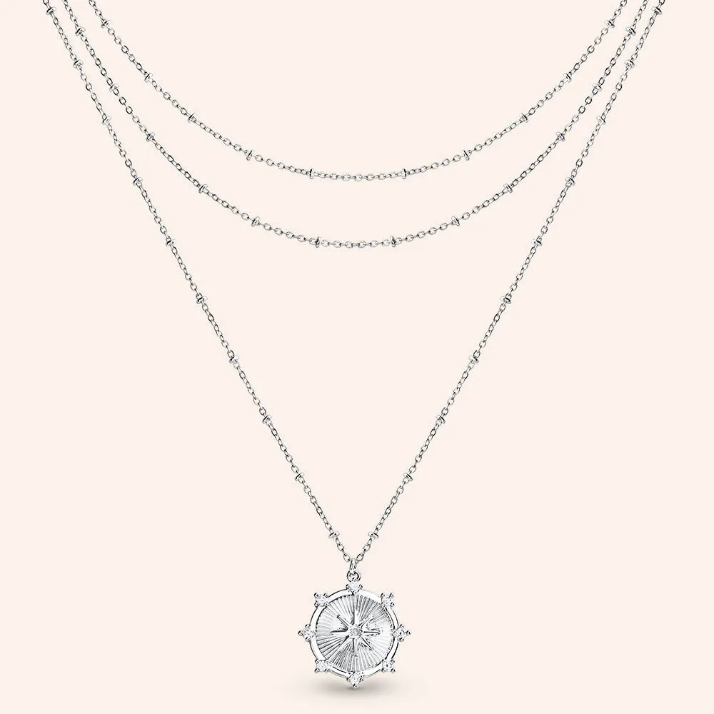 "Reagan" Star Medallion Pendant Layered Necklace