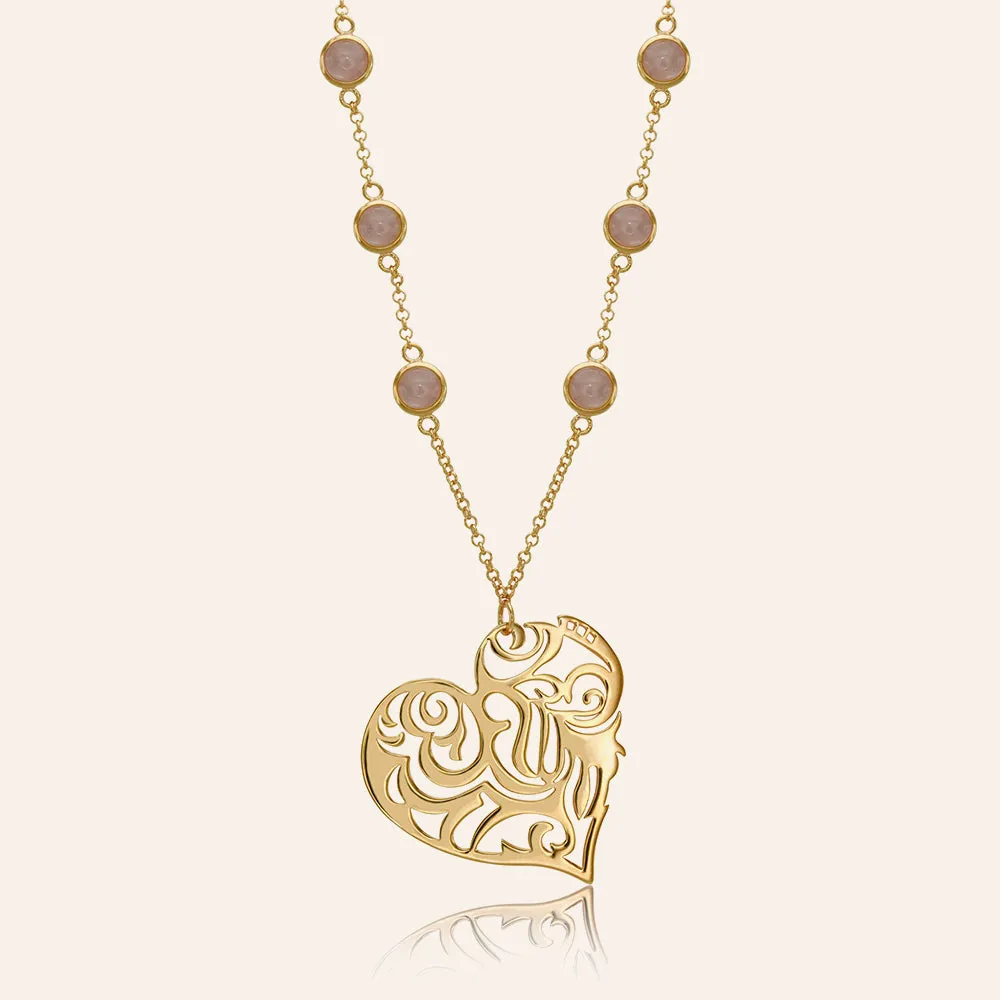 "Sacred Heart" Sterling Silver Heart Pendant Necklace