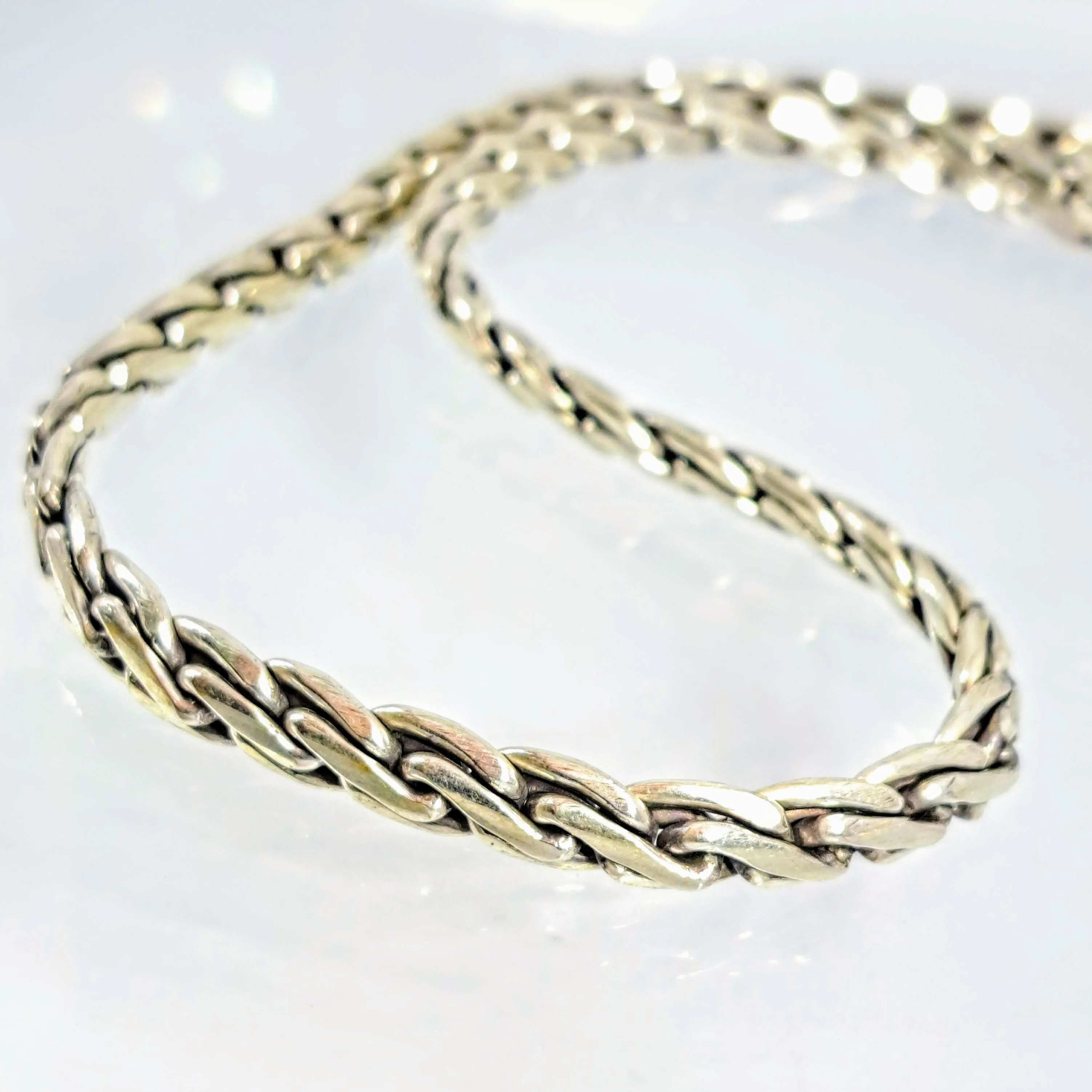 "Smooth, Heavy Metal" 18" & 20" Necklaces - Hand-Woven Sterling Silver