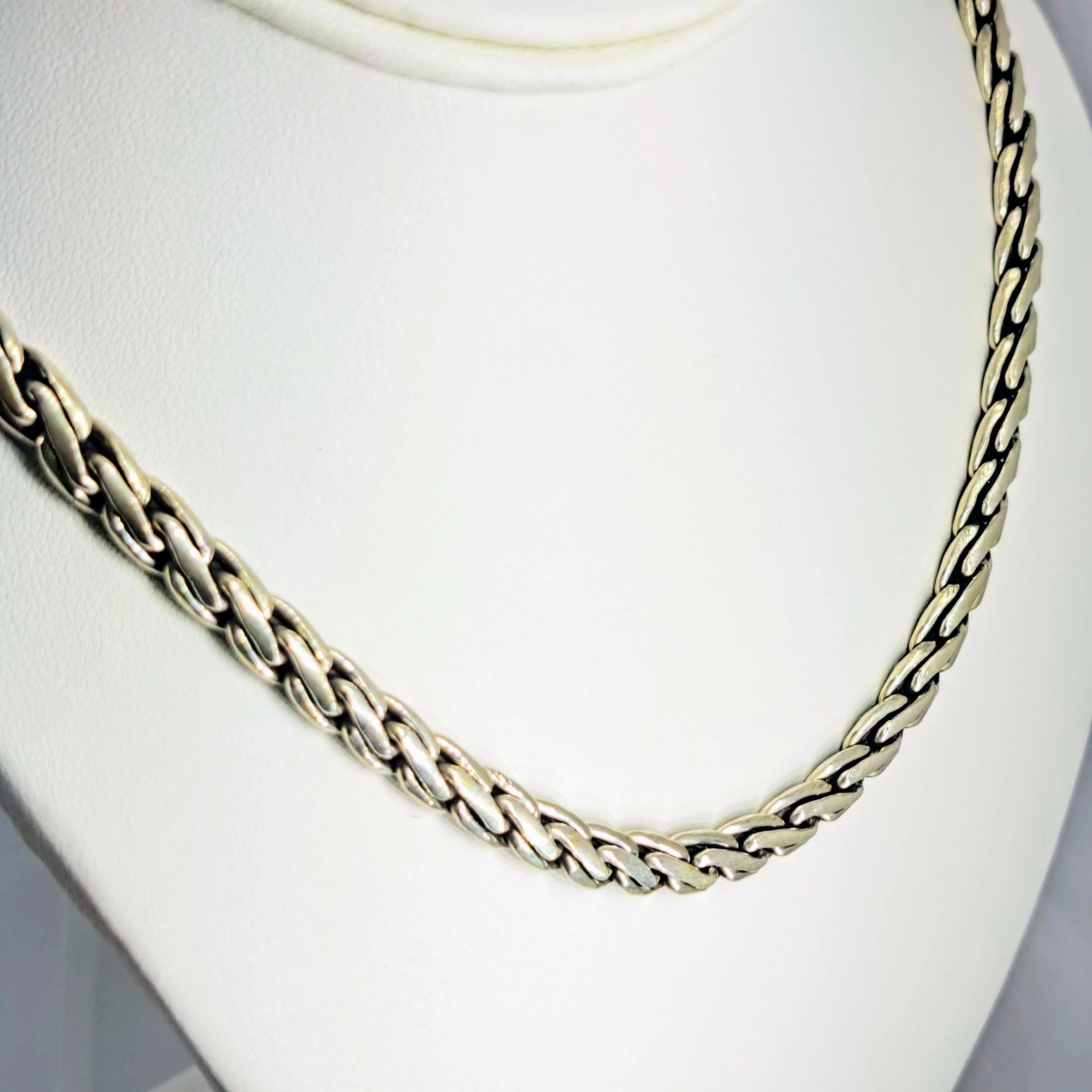 "Smooth, Heavy Metal" 18" & 20" Necklaces - Hand-Woven Sterling Silver