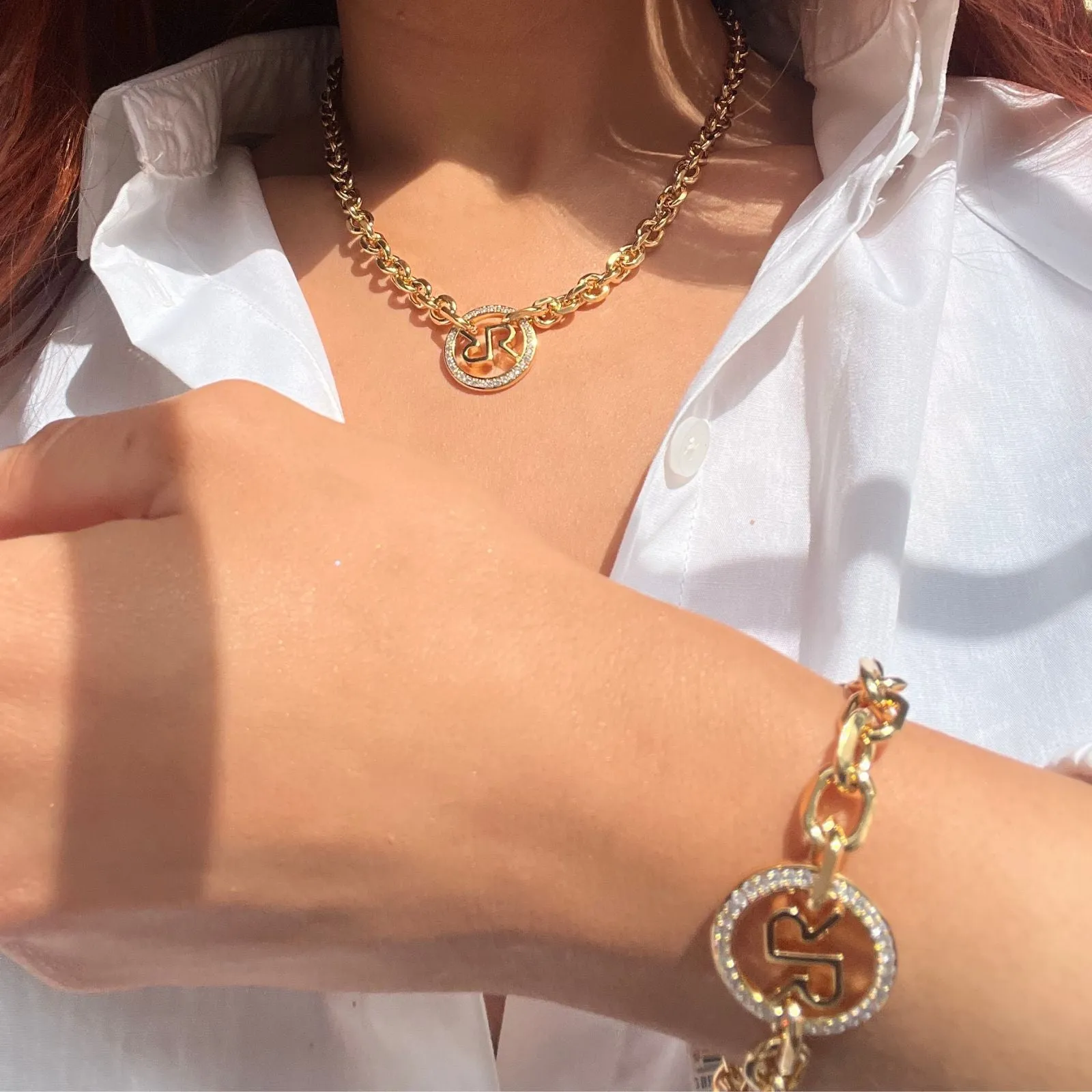 Rebecca Icon Gold Chunky Link Necklace