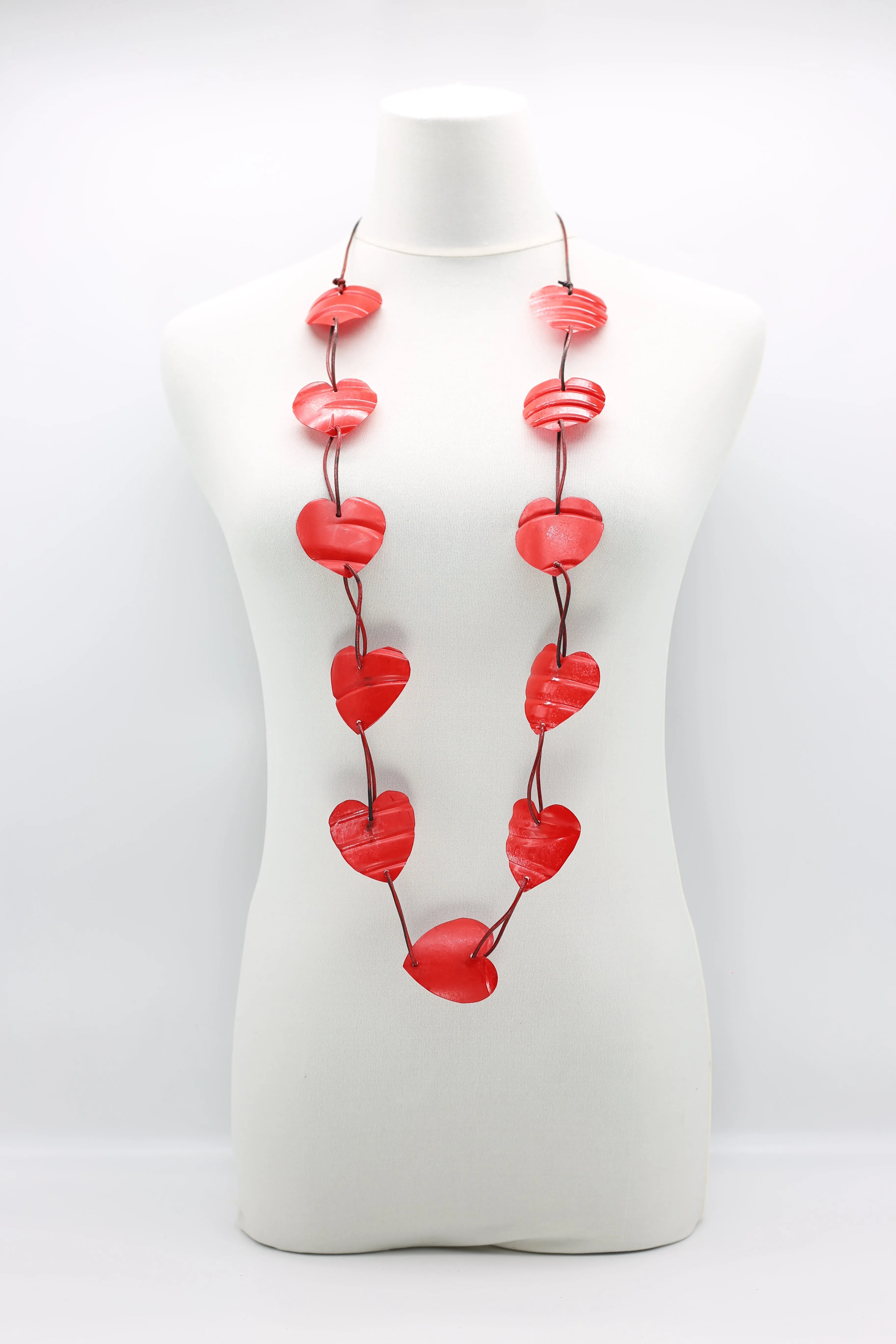 Recycled Plastic Heart Chain Necklaces