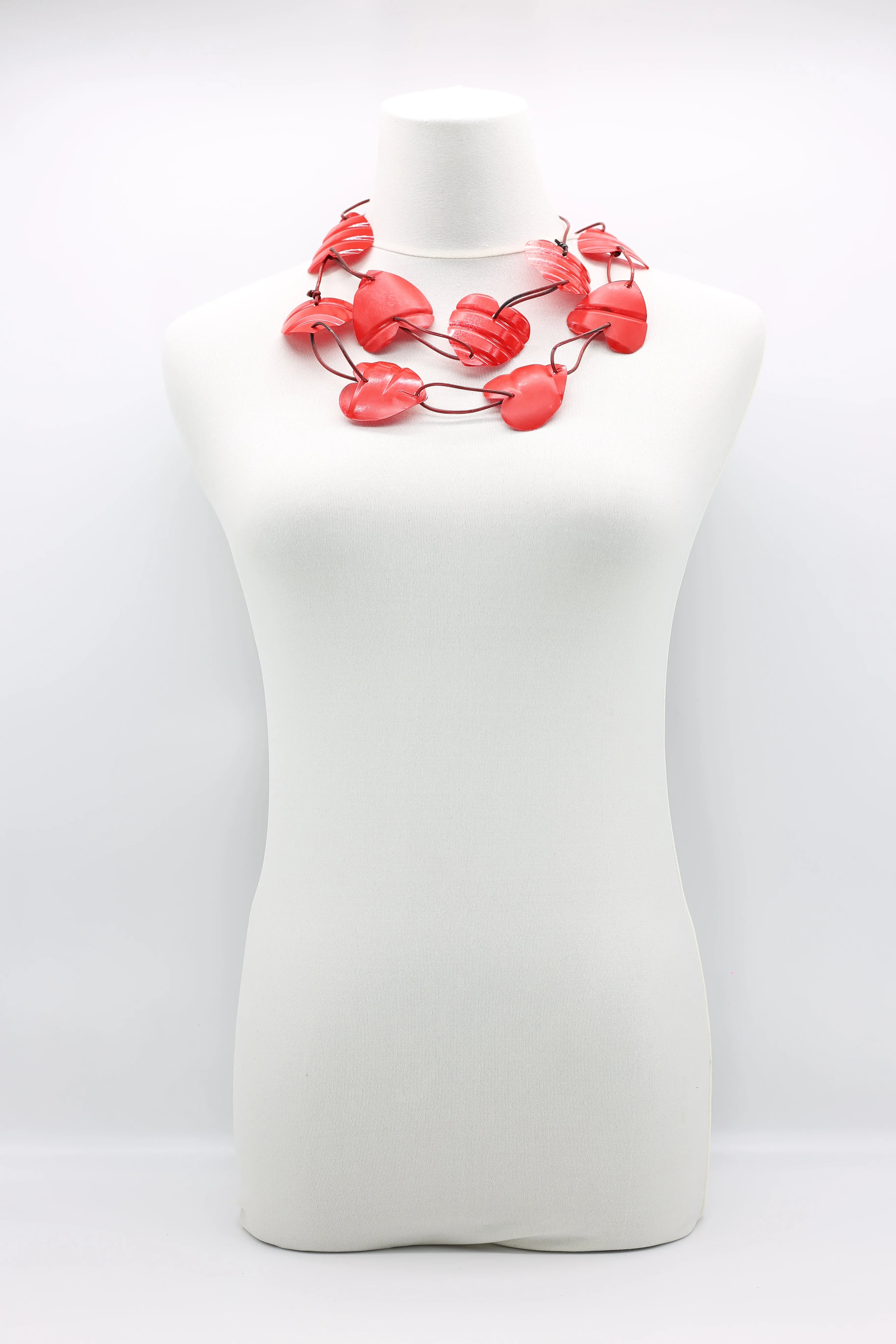 Recycled Plastic Heart Chain Necklaces