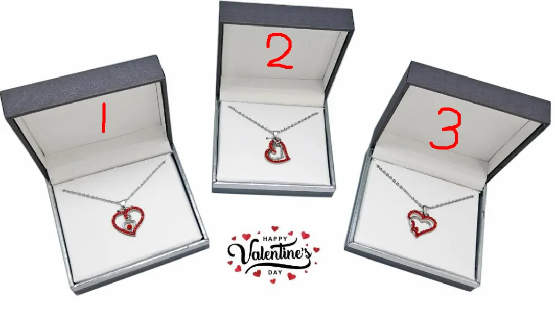 RED HEART NECKLACES IN GIFT BOX