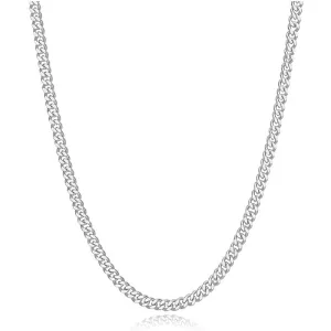Reoxvo 5mm Mens Chain Necklaces Silver Cuban Link Chain for Mens Thick Stainless Steel Chain Necklaces for Men Gifts for Him/Boyfriend/Husband/Young Men | Multiple Sizes