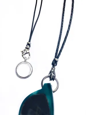 Rhodium Compassion Hand EyeRing Necklace