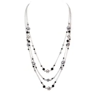 RHODIUM GRAY NECKLACE  #SC30349_RHOD-GRY (MC18)
