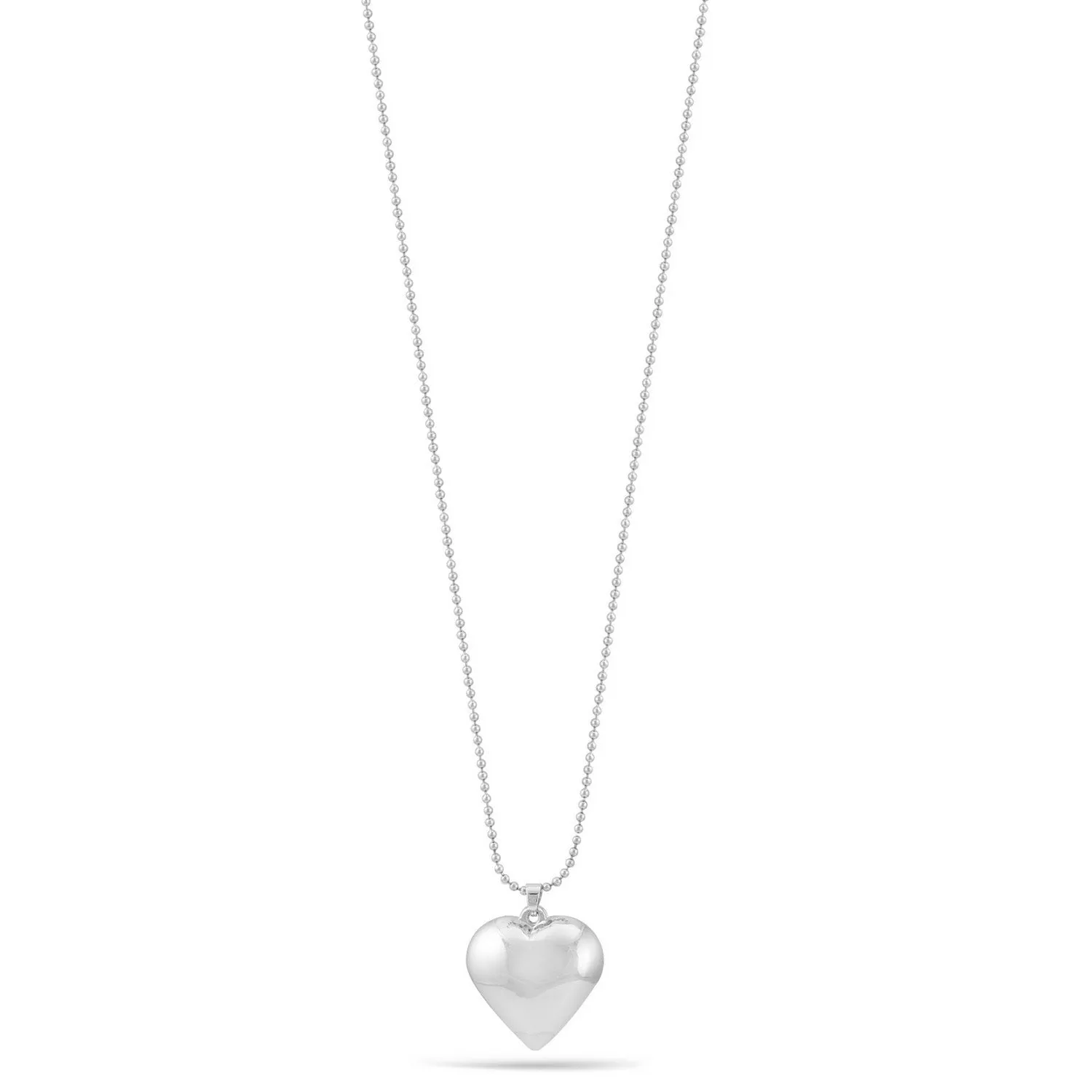 RHODIUM HEART PENDANT NECKLACE #SWKK-11639RHO (OG18)