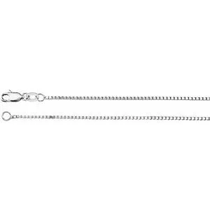 Rhodium-Plated Sterling Silver 1 mm Box 18" Chain