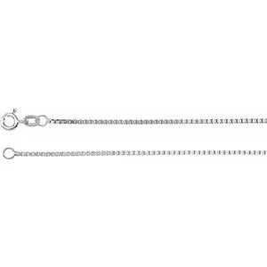 Rhodium-Plated Sterling Silver 1.3 mm Diamond Cut Box 24" Chain with Spring Ring